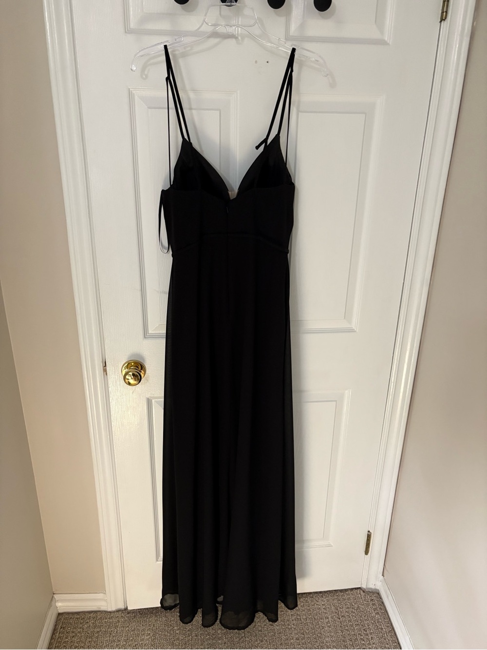 Classic Black Spaghetti-Strap Maxi Dress